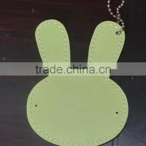 PU Leather Rabbit Head Shape Hang Tag Can be Decorated With DIY Slide Letters thumbnail-1