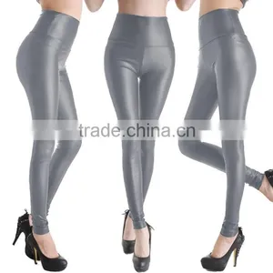 Fashion High Waist Faux Leather Lady Thin Trousers Women Leggings thumbnail-5