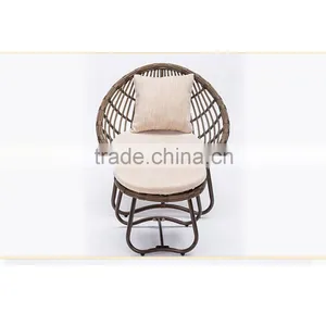 2PCS Chaise Portable Deck Outdoor Beach Rattan Lazy People Sun Lounger thumbnail-5
