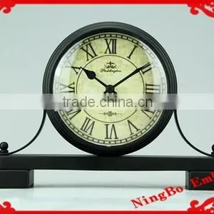 Decorative Black Classic Metal Tabletop Desktop Digital Retro Alarm Clock thumbnail-1