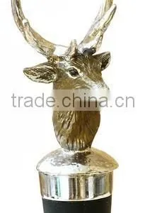 Pewter Hand Painted Stag Bottles Stopper Box Packed thumbnail-1