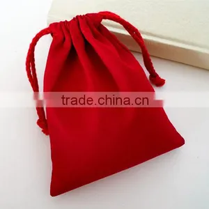 Wholesale Red Color Canvas Drawstring Gift Packing Bag thumbnail-1