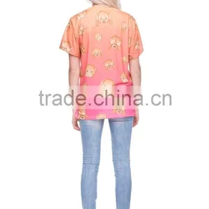 Online Shopping New Design 3D Print Emoji Monkey Orange Custom Grils T-shirt thumbnail-4