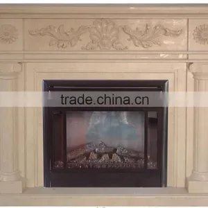 Western Style Hand Carved Corner Fireplace Mantels Shelves thumbnail-1