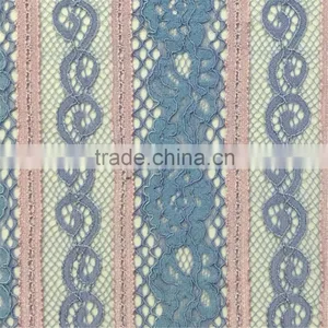 High Quality New Fashion African Blue Cord Lace Fabric for Derss thumbnail-2