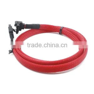 Sata Data Cable 7 Pin 90 Degree Mesh Grid Cover thumbnail-3