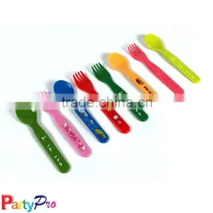 High Quality Baby Products Colorful Plastic Spoon & Fork Set thumbnail-4
