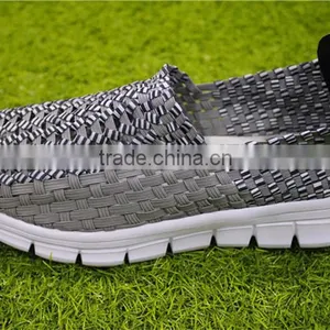 Grey Woven Slip-on Fashion Sports Shoes thumbnail-1