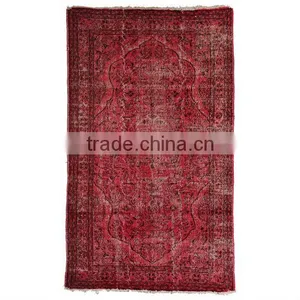 Handmade Red Over-dyed Rug (11 x 6 Feet) thumbnail-1