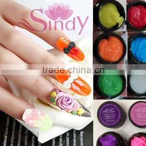 3D 4D Miniature Carving Gel For UV/LED Use 12 Color Emboss Soak off Gel Lace Sculpture Nail Art Tips New Functional High Quality thumbnail-1