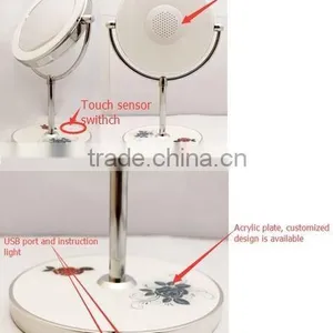 1000mAh Lithium Battery Music Table Makeup Led Lighted Mirror thumbnail-4