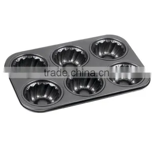 LFGB Approved Carbon Steel Non-stick Cake Pans of Muffin Pan With 6 Cups thumbnail-4