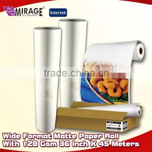 Wide Format Matte Paper Roll With 128 Gsm 36 Inch X 45 Meters thumbnail-1