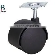 2015 Discount 2-inch Nylon Black Plastic Square Plate Double Swivel Furniture Caster Wheels thumbnail-1