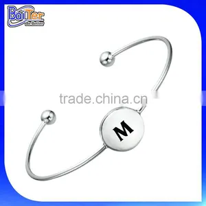 Custom Fashion 925 Sterling Silver Letter Bracelets With Letters thumbnail-1