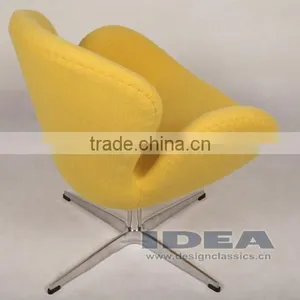 Replica Swan Chair - Yellow Fabric thumbnail-4