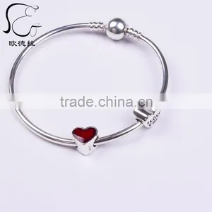 925 Silver Enamel Lipstick Beads for Gold European Charm Bracelet thumbnail-3