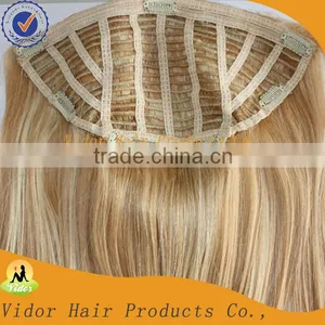 OEM Piano Color Human Hair Half Wig thumbnail-1