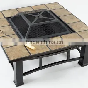 34" Square Slate Fire Pit thumbnail-1
