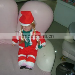 18" Music Reborn Christmas Plastic Girl Doll for With Hat&scarf thumbnail-1