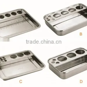 MK03-747 Hospital Surgical Medical Stainless Steel Medical Hollow Ware Instruments Treatment Plate Without Bottles thumbnail-1
