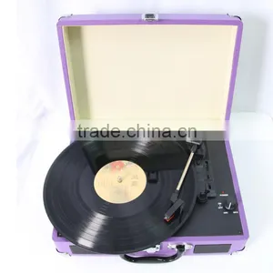 Suitcase Turntable Vinyl Record Player Gramophone With Build-in Battery,PC Encoding thumbnail-3