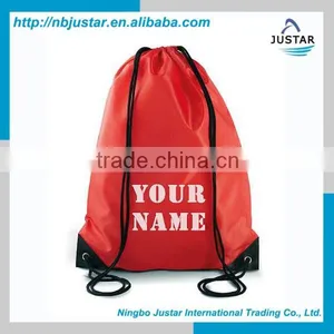 Polyester Material Gift Bag Use Nylon Drawstring Sports Gym Bag With Custom Logo thumbnail-2