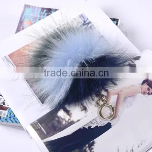 Hotsale Fashion Fur Keychain for Bag Charm Colorful Fur Pompom Keychains KZ160068 thumbnail-4