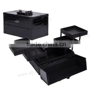 Clear Acrylic Top Jewelry Or Cosmetic Storage Display Boxes Makeup Train Case With Lock thumbnail-6
