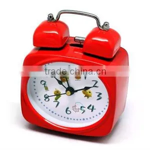 Portable Decorate Red Twin Bell Table Clock Alarm Clock Promotional Gifts thumbnail-1
