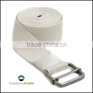 Yoga Accessories Adjustable Metallic Buckles Cotton Yoga Belt thumbnail-6