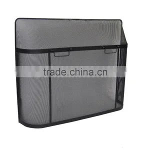 Single Panel Black Fireplace Screen Guard thumbnail-2