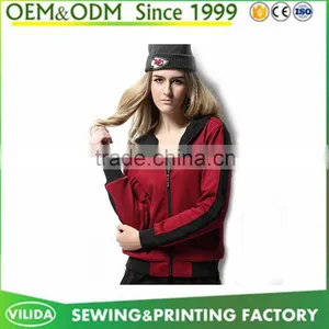 Custom Women Zipper Sweater Blank Women Sports Hoodie thumbnail-2