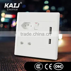 Wall Mounted Double Usb Port Single Gang Wall Electric Switch Socket thumbnail-3