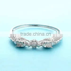 Sterling Silver Dragon Bangle Bracelets Wholesale SBG395W thumbnail-3