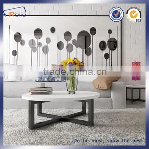ROUND ELEGANT WHITE NEW DESIGN FIBER MDF COFFEE TABLE UNIQUE TEA TABLE thumbnail-5