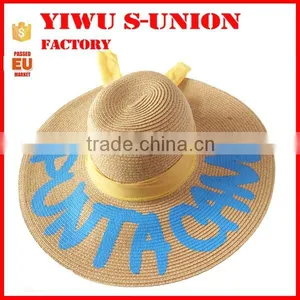 Wholesale Custom Printed Ladies Elegant Summer Beach Sombrero Big Brim Straw Hats thumbnail-5