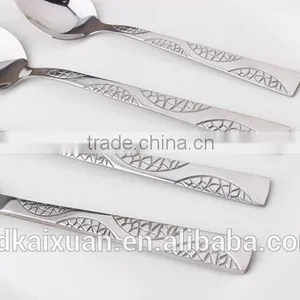Fashional Design Stamped Pattern Stainless Steel Cutlery Set KX-S146 thumbnail-3