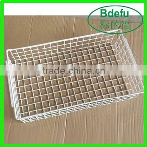 Supermarket White Metal Wire Basket thumbnail-1