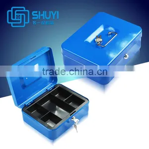 Small Metal Key Lock Cash Safe Secutity Box thumbnail-1