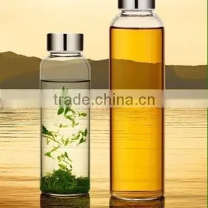 Clear Heat-resistant Sale of Cheap Glass Bottles With Stainless Steel Cap thumbnail-4