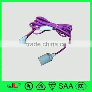 UL Fabric Lamp Cord With UL 2 Pin Plug 303 Switch and E26 Lampholder thumbnail-1