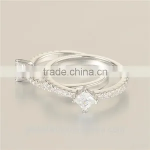 S925 Silver Fashion Jewelry Pave Clear Cz Lucky Stone Finger Rings thumbnail-3