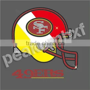 2015 New 49ers SF Helmet Sequin Rhinestone Transfer Designs Heat Transfer Vinyl thumbnail-1