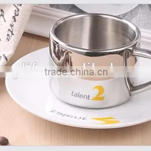 Promotional Custom Double Wall Stainless Steel Coffee Mug With Handle thumbnail-1