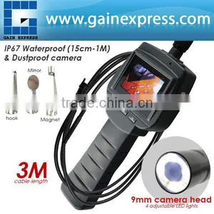 3M Cable Industrial 2.4" HD Endoscope 9mm Camera 4 LED Snake Scope Waterproof IP67 Car Engine Inspection Pipe Borescope thumbnail-1
