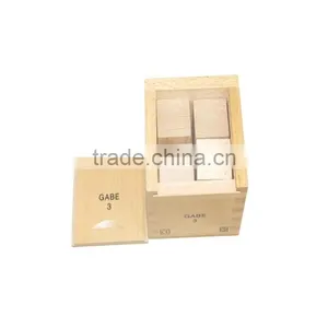 Kids Educational Toys Froebel Gabe3 Wood Cube Square Combination Learning Education Tool thumbnail-2