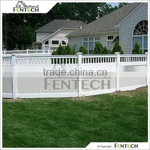 Fentech White and Gray Color Privacy PVC Vinyl Fence for Garden, Yard thumbnail-1