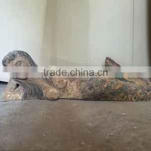 Antique Hand Made Wooden Carving Sleeping Mermaid Sculpture,wooden Statues,Religious Sculptures thumbnail-1