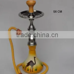 Hand Painted Bird Glass Hookah With Metal and Ceramic Parts thumbnail-1
